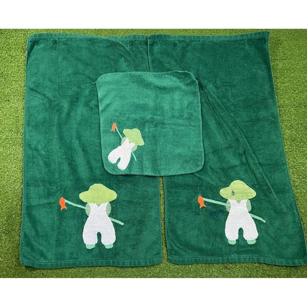 Vintage Bathroom Fishing Decor Hand Towel Wash Cloth 80s Outdoorsman Decor